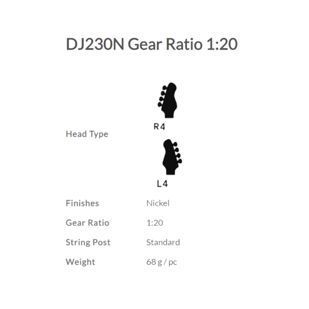 DERJUNG DJ230 MACHINE HEAD BASS 4 STRING CHROME WITH ''CLOVER LEAF'' TUNING | DERJUNG , Zoso Music