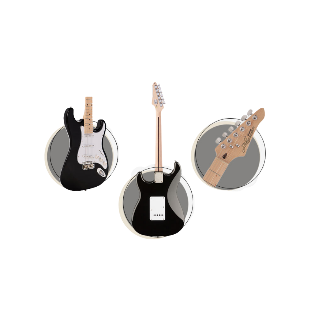 J&D ST STANDARD (STD) STRATOCASTER SSS ELECTRIC GUITAR BLACK (ST SSS), J&D, ELECTRIC GUITAR, j-d-electric-guitar-st-std-bk, ZOSO MUSIC SDN BHD