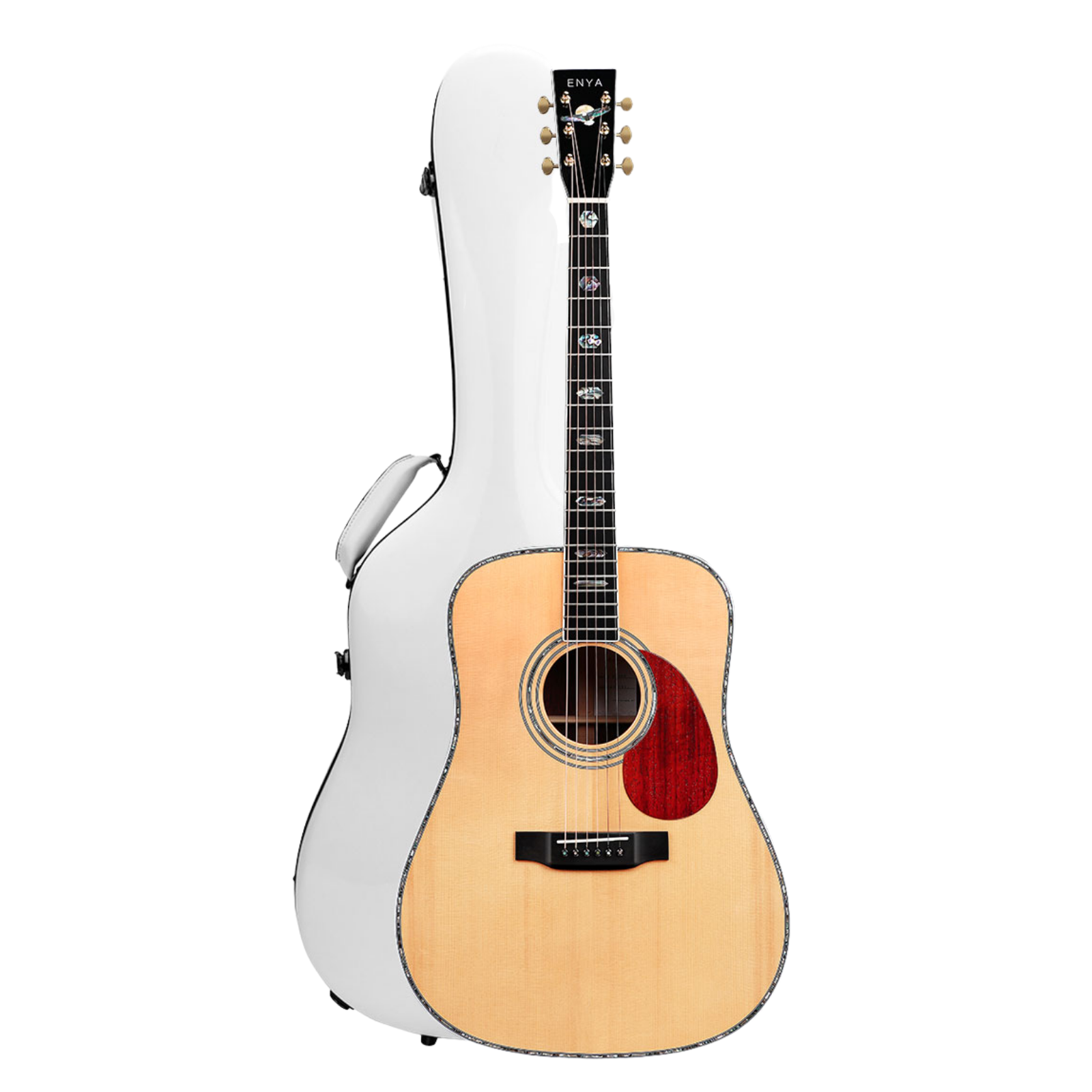Enya T10-D 41" Adirondack Red Spruce Solid Top Dreadnought Acoustic Guitar Abalone Inlay With Hardcase | ENYA , Zoso Music