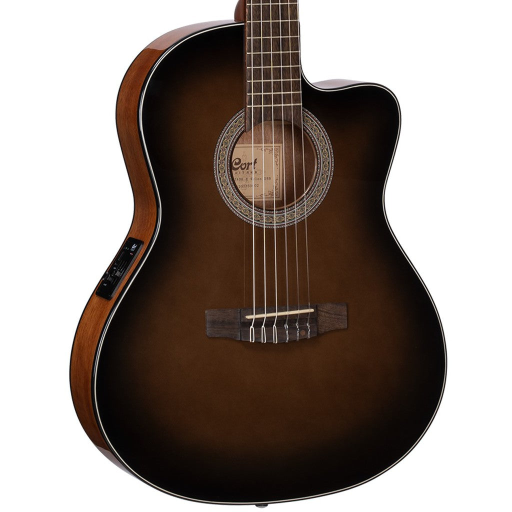 Cort Jade Nylon Classical Guitar EQ With Bag Dark Brown Burst | CORT , Zoso Music