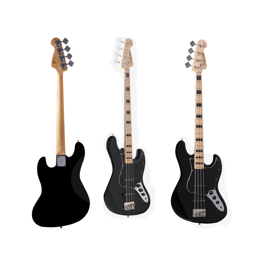J&D JB VINTAGE 1975 JAZZ BASS 4 STRING ELECTRIC BASS GUITAR BLACK, J&D, BASS GUITAR, j-d-bass-guitar-jb-1975-bk, ZOSO MUSIC SDN BHD