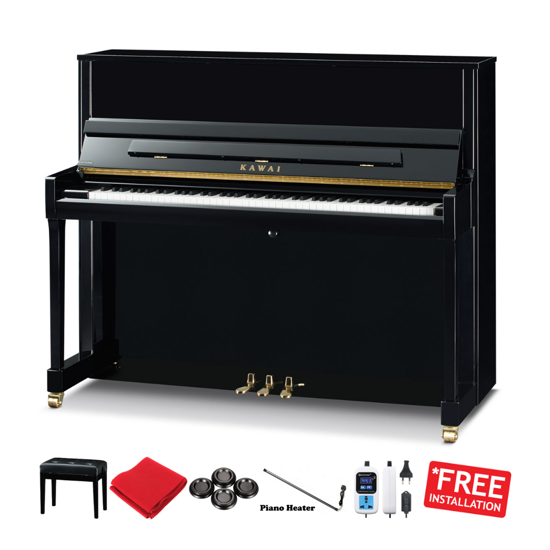 KAWAI K-300 UPRIGHT PIANO EBONY POLISH (122CM) W/BENCH (MII), KAWAI, ACOUSTIC PIANO, kawai-acoustic-piano-k300-eb, ZOSO MUSIC SDN BHD
