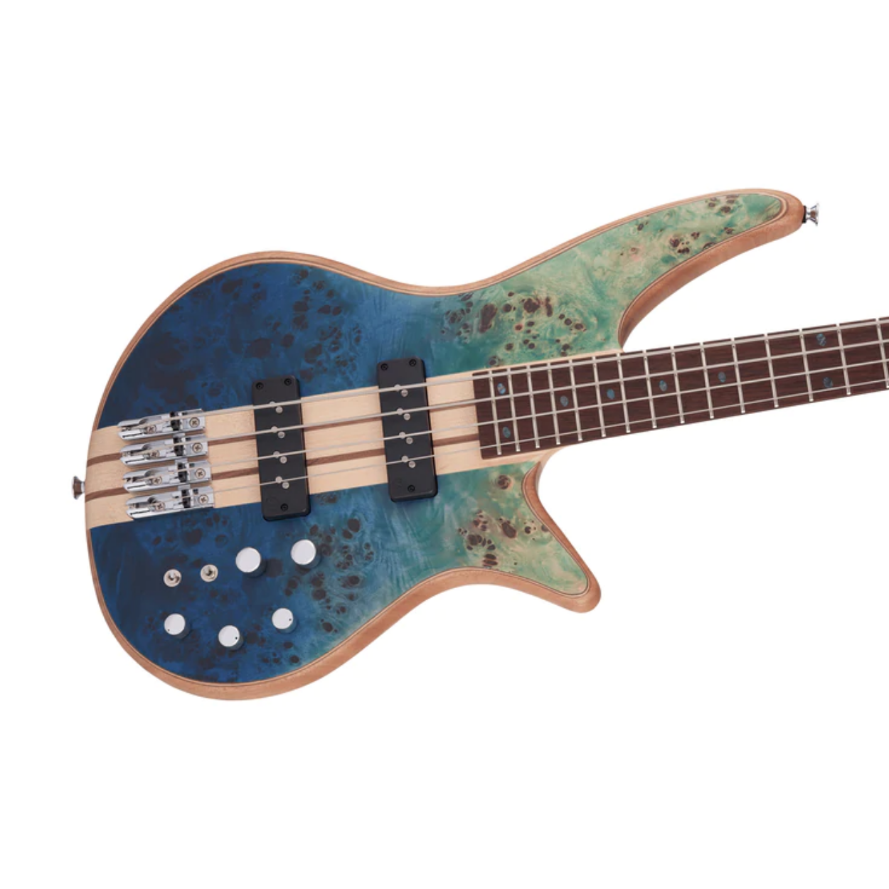 Jackson Pro Series Spectra SBP IV Bass Guitar, Caramelized Jatoba FB, Carribean Blue |  JACKSON |  BASS GUITAR |  Zoso Music