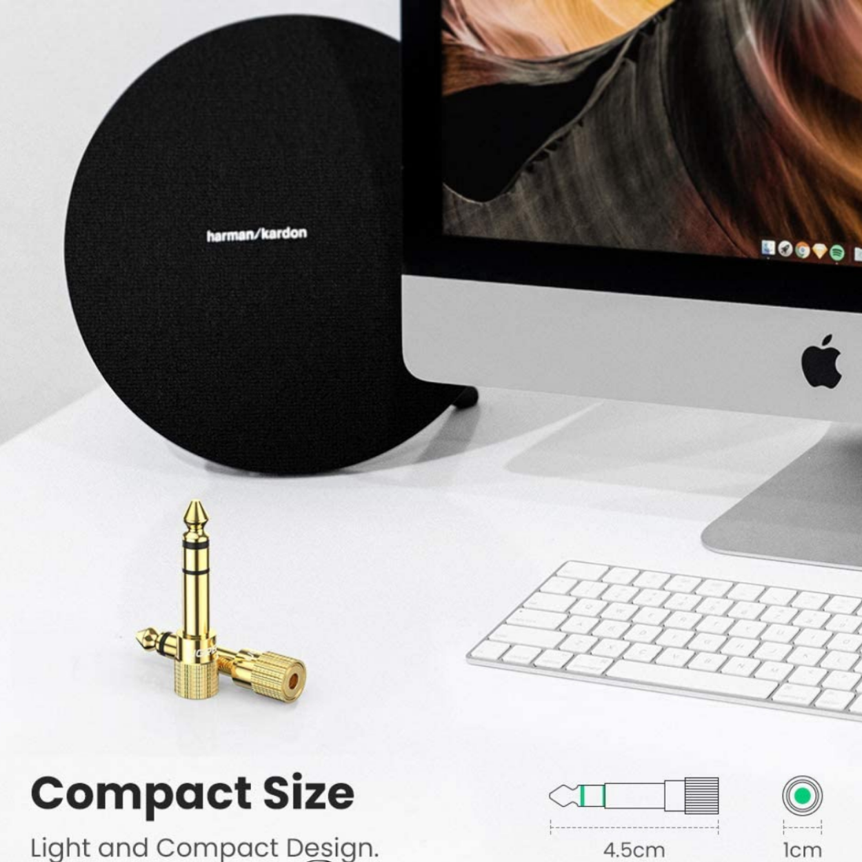 NEOWOOD CON01 STEREO JACK ADAPTER GOLD PLATED 6.35MM (1/4 INCH) MALE TO 3.5MM (1/8 INCH) FEMALE, NEOWOOD, AUDIO CABLE & ACCESSORY, neowood-audio-cable-accessory-neo-con01, ZOSO MUSIC SDN BHD