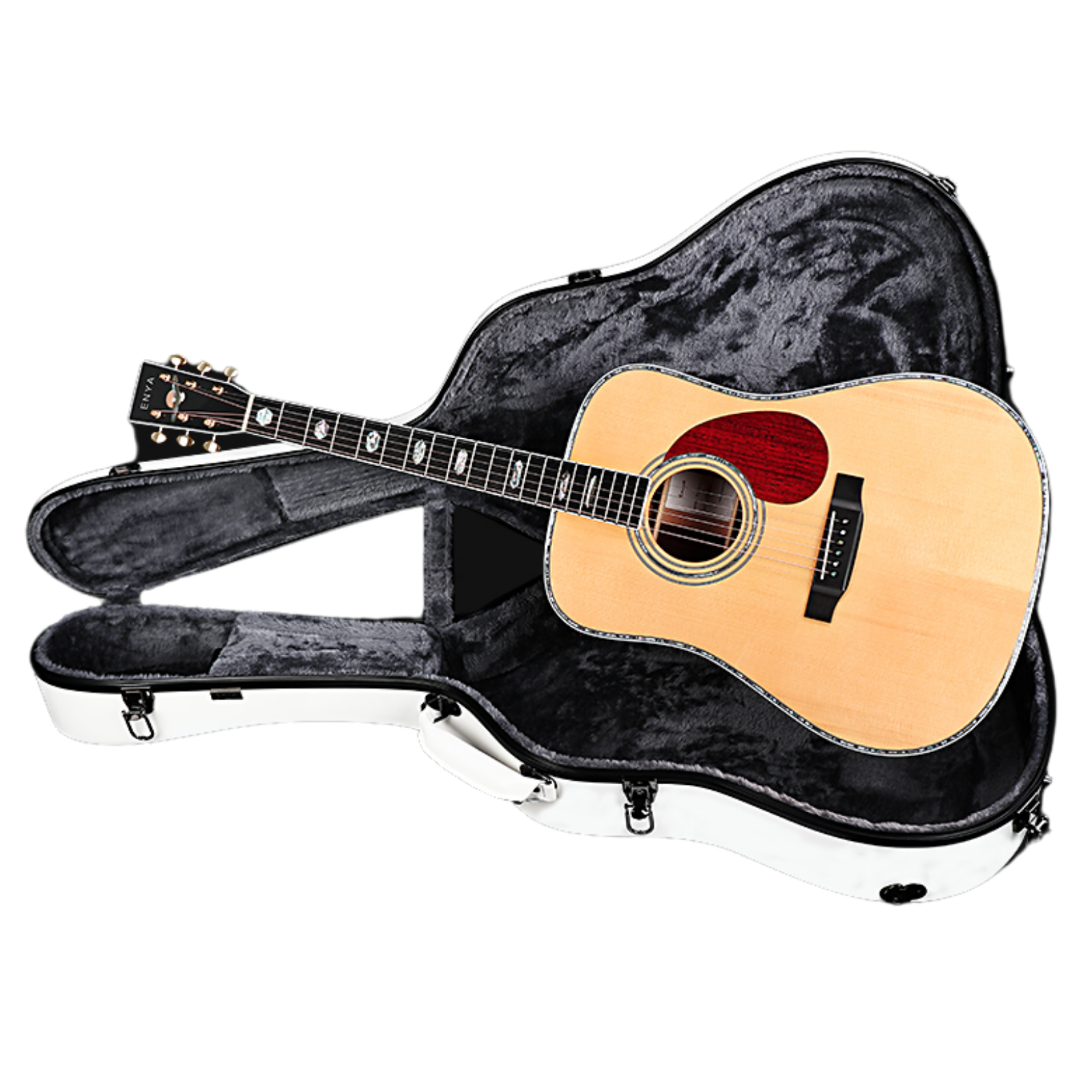Enya T10-D 41" Adirondack Red Spruce Solid Top Dreadnought Acoustic Guitar Abalone Inlay With Hardcase | ENYA , Zoso Music