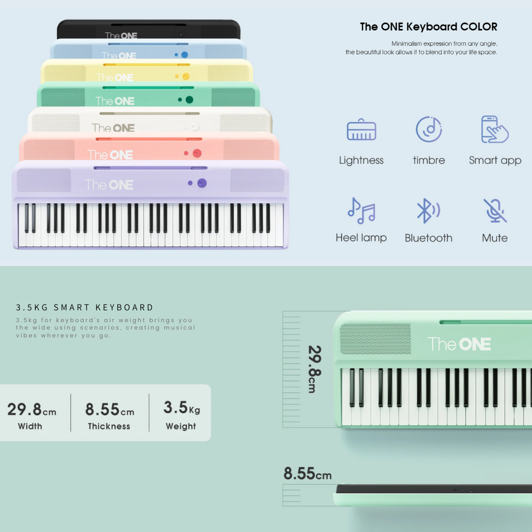 The One Colour 61 Keys Smart Keyboard w/LED & App