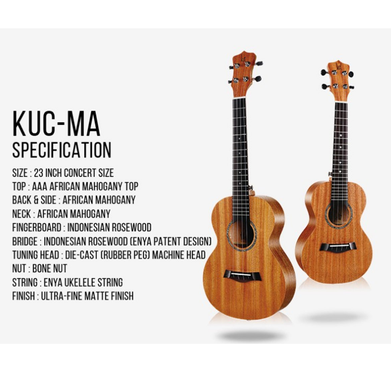 KAKA 23 INCH SIZE CONCERT UKULELE KUC MA PACKAGE (W/BAG,TUNER,PICKS,POLISHING CLOTH,CAPO,FINGER SHAKER), KAKA, UKULELE, kaka-ukulele-kucma-p, ZOSO MUSIC SDN BHD
