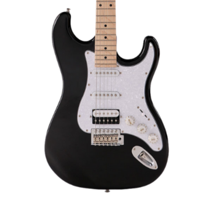 J&D ST DELUXE (DLX) STRATOCASTER HSS/SSH ELECTRIC GUITAR BLACK, J&D, ELECTRIC GUITAR, j-d-electric-guitar-st-dlx-bk, ZOSO MUSIC SDN BHD