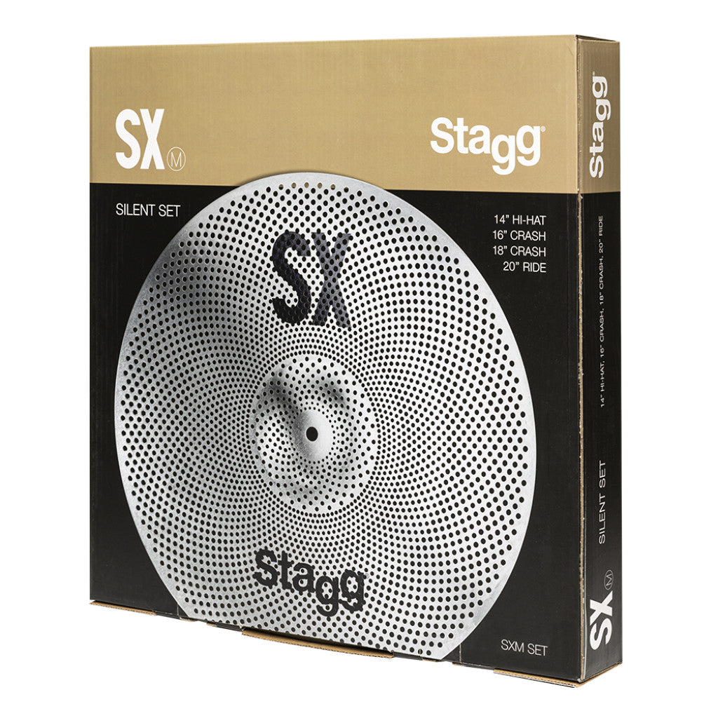 STAGG SXM SET SILENT PRACTICE CYMBAL SET (14HH,16CR,20RD) W/CYMBAL BAG
