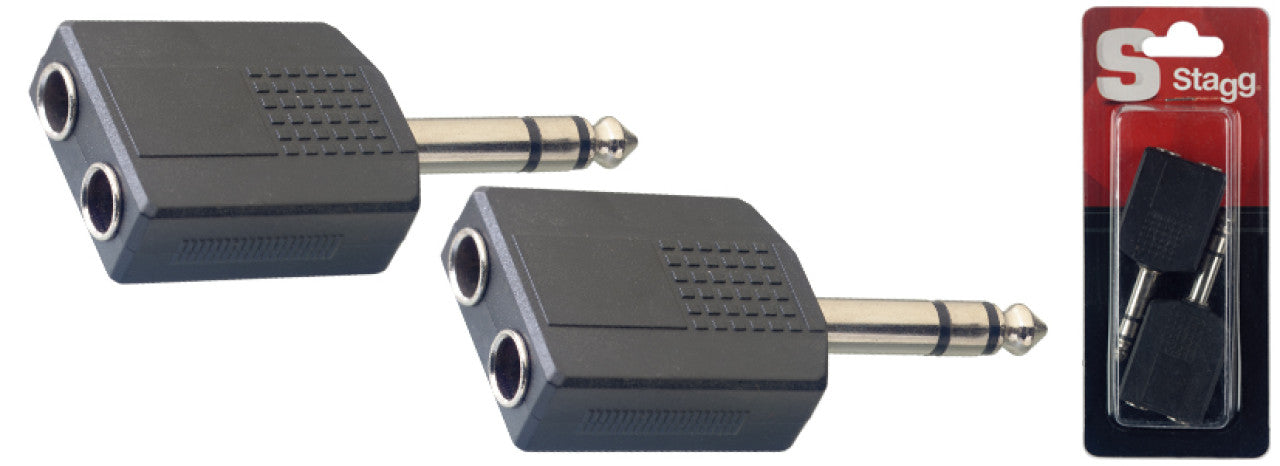 STAGG AC-PMS2PFH ADAPTOR 2X JACK FEMALE TO 1X JACK MALE 2 PIECES, STAGG, CONNECTOR, stagg-connector-acpms2pfh, ZOSO MUSIC SDN BHD
