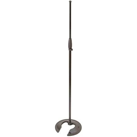 K&M ONE HAND MIC STAND, 3/8 INCH STACKABLE, BLACK