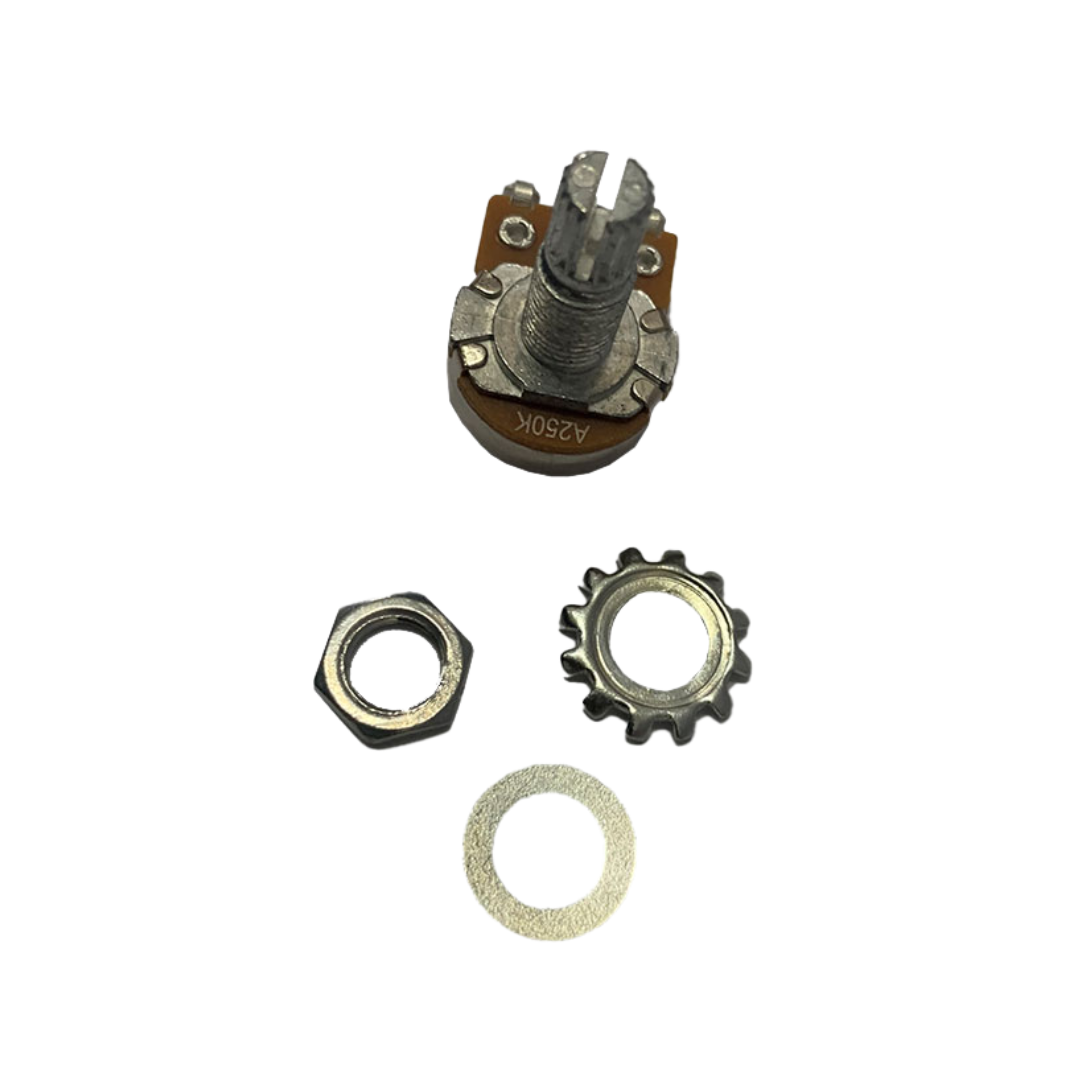 MINGS ELECTRIC GUITAR POT (NORMAL) SMALL DIA 16 A250K LONG SHAFT 18MM NUT & WASHER INCLUDED, MINGS, GUITAR & BASS ACCESSORIES, mings-guitar-accessories-min-a250k-16, ZOSO MUSIC SDN BHD
