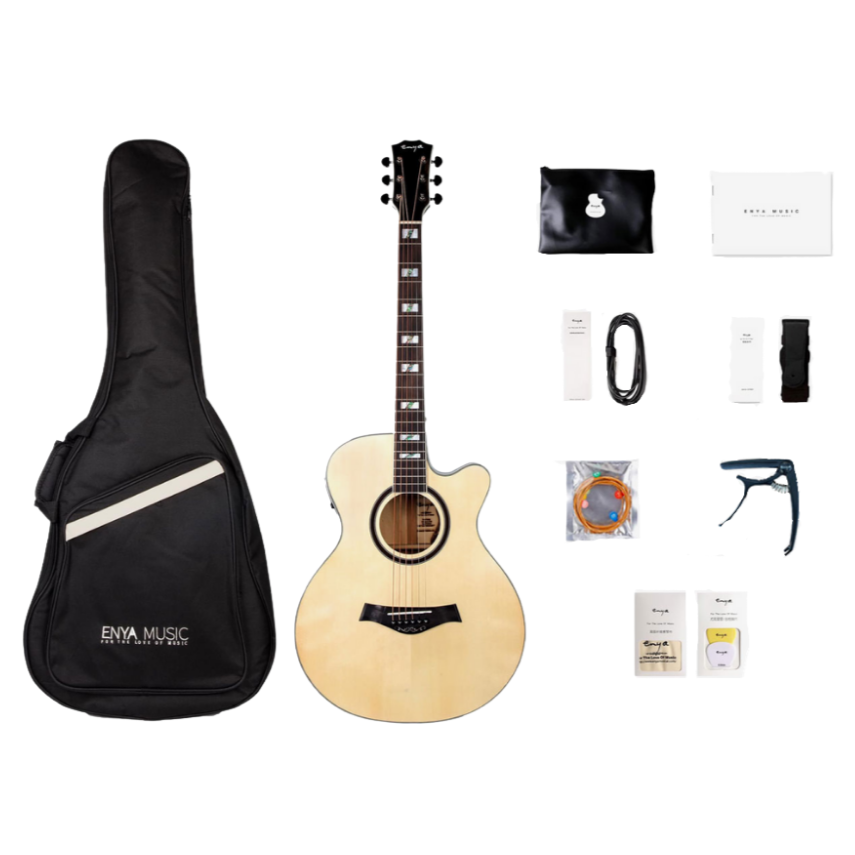 Enya EF-18NA 40" Acoustic Guitar Laminate Englemann Spruce Top With Bag And Accessories | ENYA , Zoso Music
