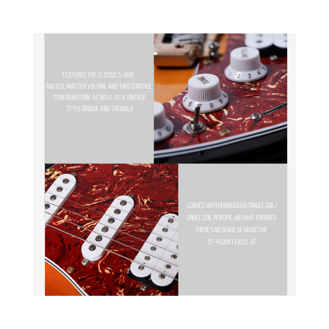 J&D ST HP (HIGH POWER) STRATOCASTER ELECTRIC GUITAR WTIH WILKINSON HARDWARE BLACK, J&D, ELECTRIC GUITAR, j-d-electric-guitar-st-hp-bk, ZOSO MUSIC SDN BHD