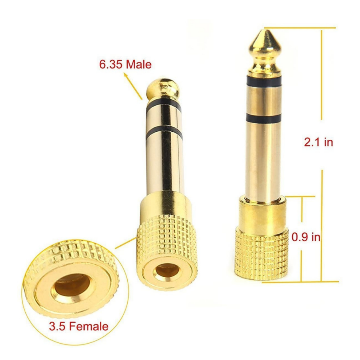 NEOWOOD CON01 STEREO JACK ADAPTER GOLD PLATED 6.35MM (1/4 INCH) MALE TO 3.5MM (1/8 INCH) FEMALE, NEOWOOD, AUDIO CABLE & ACCESSORY, neowood-audio-cable-accessory-neo-con01, ZOSO MUSIC SDN BHD