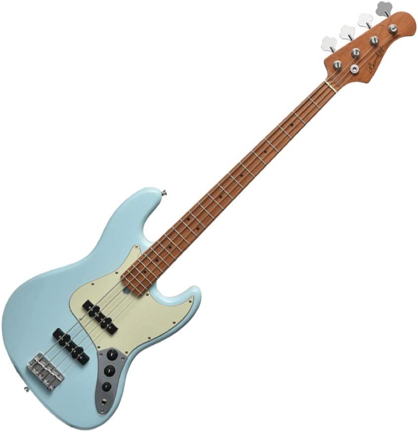 Bacchus Bjb-1-rsm/m-ptl-sob Universe Series Roasted Maple Electric Bass, Pastel Sonic Blue With Bag |  BACCHUS |  BASS GUITAR |  Zoso Music
