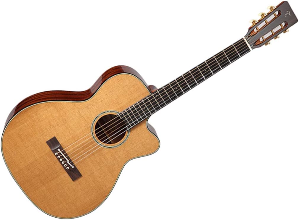 TAKAMINE EF740FS-TT THERMAL TOP SERIES OM CUTAWAY ACOUSTIC-ELECTRIC GUITAR, TLD-2 PREAMP & HARD CASE (MADE IN JAPAN)