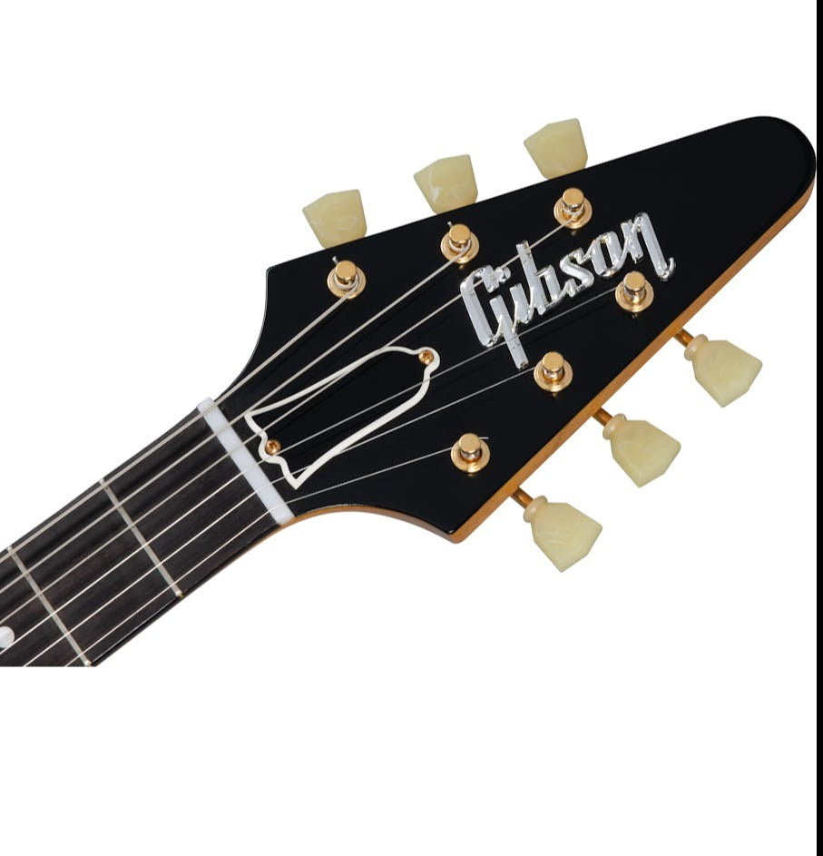 Gibson 1958 Korina Flying V White Pickguard Electric Guitar, Natural (58KFVVOGH1)