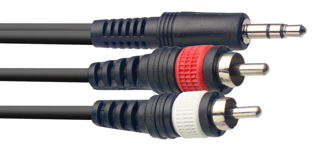 STAGG SYC1/MPSB2CME STEREO MINI JACK TO DUAL RCA CABLE - 1M, STAGG, CONNECTOR, stagg-connector-syc1mpsb2cme, ZOSO MUSIC SDN BHD