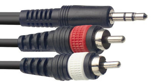 STAGG SYC3/MPSB2CME STEREO MINI JACK TO DUAL RCA CABLE - 3M, STAGG, CABLES, stagg-cable-syc3mpsb2cme, ZOSO MUSIC SDN BHD
