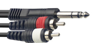 STAGG SYC3/PS2CME Y CABLE 1/4IN TRS TO DUAL RCA 3 METER, STAGG, CABLES, stagg-cable-syc3ps2cme, ZOSO MUSIC SDN BHD