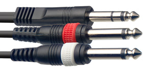 STAGG SYC1/PS2PE Y CABLE 1/4IN TRS TO 1/4IN TS 1 METER, STAGG, CABLES, stagg-cable-syc1ps2pe, ZOSO MUSIC SDN BHD