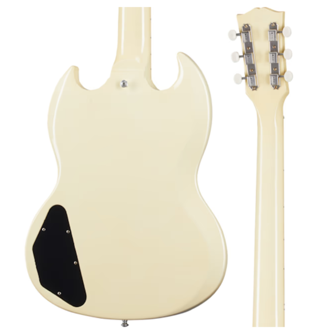 Gibson 1963 SG Special Reissue Lightning Bar Ultra Light Aged Electric Guitar, Classic White (SGSP63ULCWNH1)