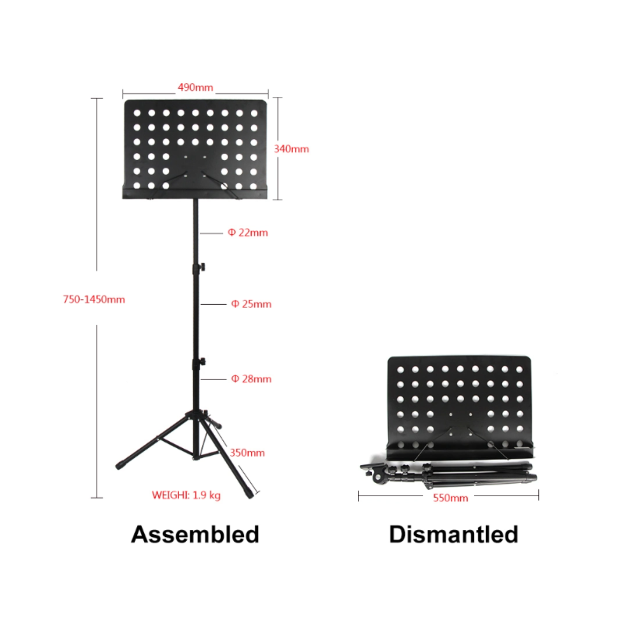 NEOWOOD P05B (P-05B) MUSIC STAND/CONDUCTOR STAND |  NEOWOOD |  ORCHESTRA STAND |  Zoso Music