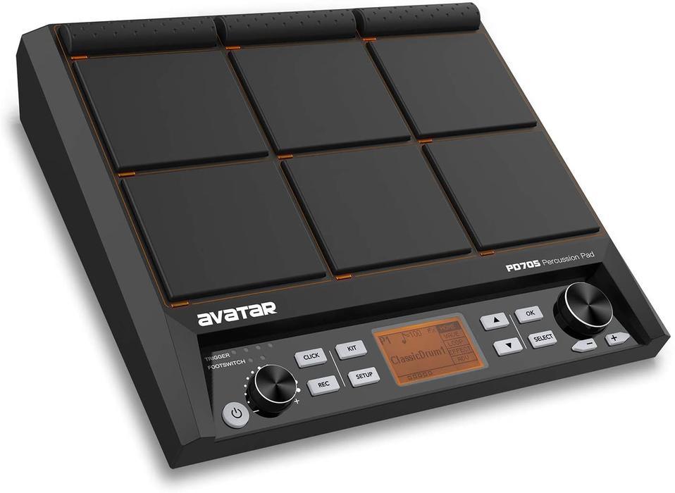 AVATAR PD705 ELECTRONIC PERCUSSION PAD (6PADS) W/TWO PEDAL & STAND | AVATAR , Zoso Music
