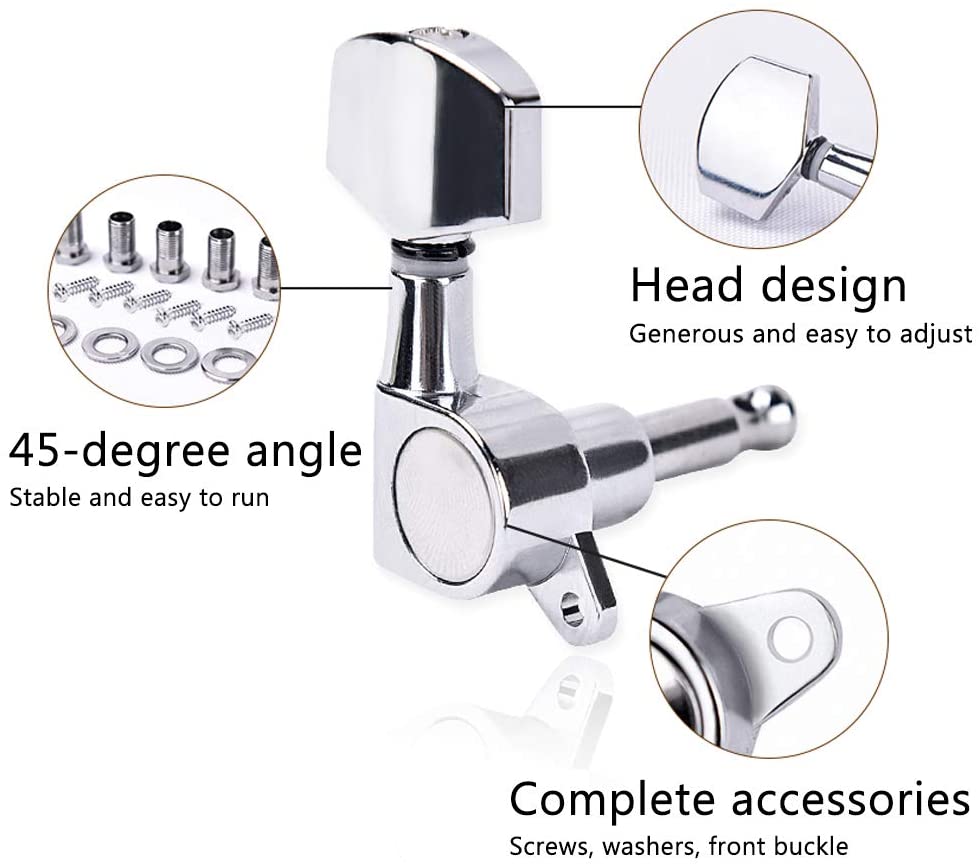 SILVER ELECTRIC ALP015 R ACOUSTIC GUITAR MACHINE HEAD TUNING PEG RIGHT, KM, GUITAR & BASS ACCESSORIES, km-guitar-bass-accessories-km-alp-015-r, ZOSO MUSIC SDN BHD