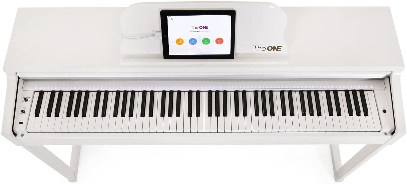 THE ONE TOP2 SMART PRO PIANO TOP2 88 KEYS UPRIGHT DIGITAL PIANO WHITE WITH BENCH