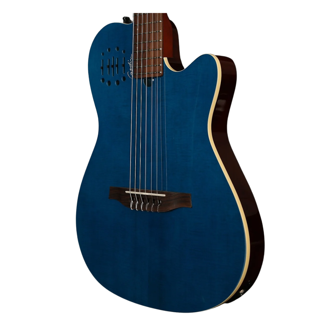 GODIN MULTIAC NYLON ENCORE TRANS BLUE LTD ELECTRIC GUITAR CLASSICAL GUITAR