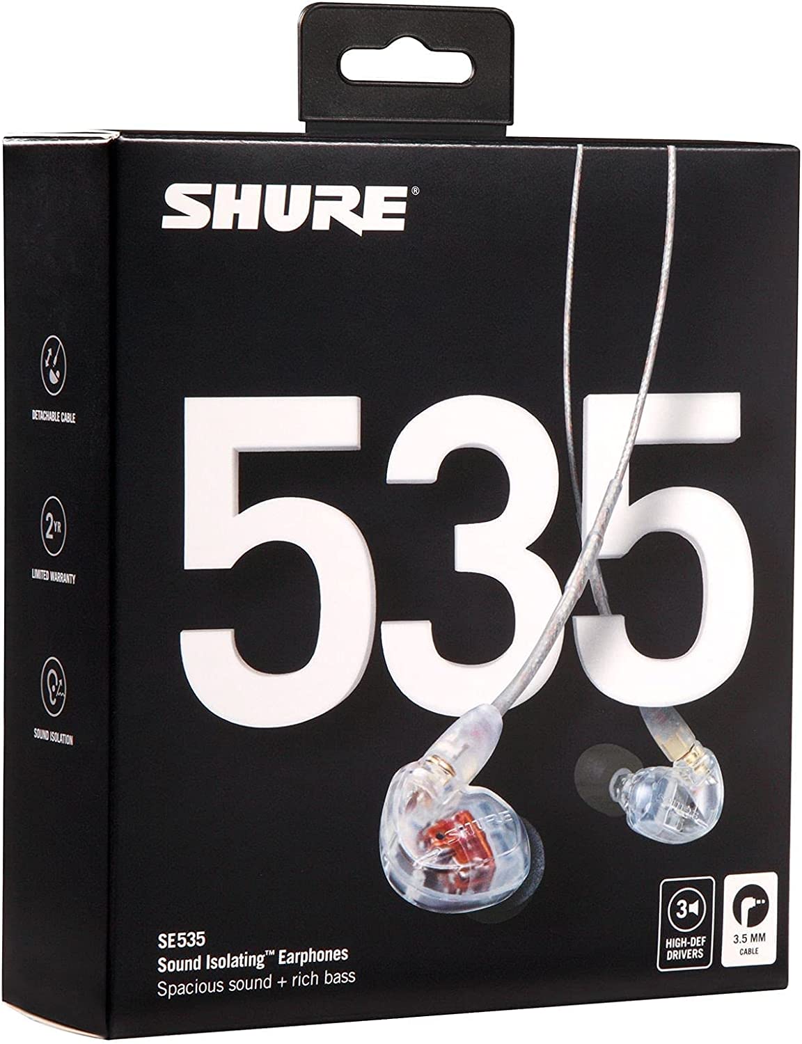 Shure SE535 Sound Isolating Earphones - Clear |  SHURE |  STUDIO MONITORING EARPHONES |  Zoso Music