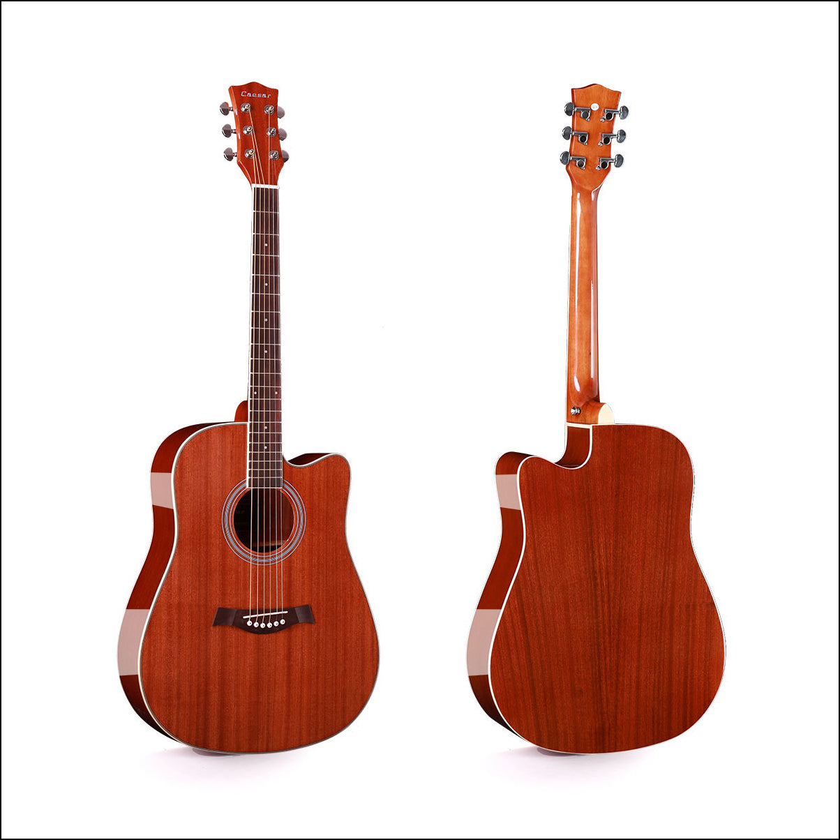 Caesar X-415C 41" Acoustic Guitar Dreadnought Cutaway Mahogany | CAESAR , Zoso Music