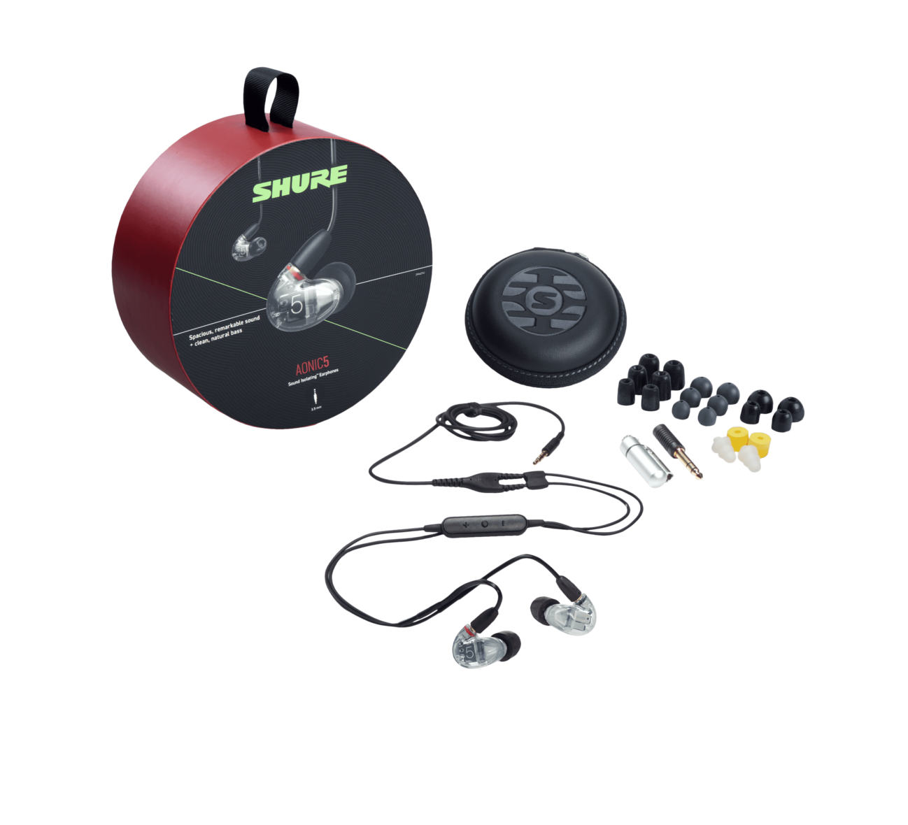 Shure AONIC 5 Sound Isolating Earphones - Clear (SE53BACL+UNI)
