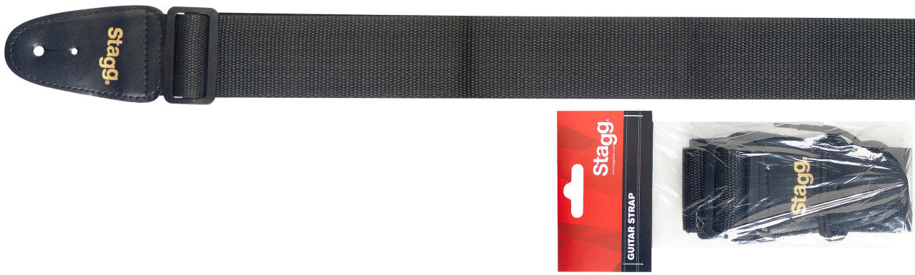 STAGG BJA006 BK 2IN GUITAR STRAP BLACK, STAGG, STRAP, stagg-strap-bja006-bk, ZOSO MUSIC SDN BHD