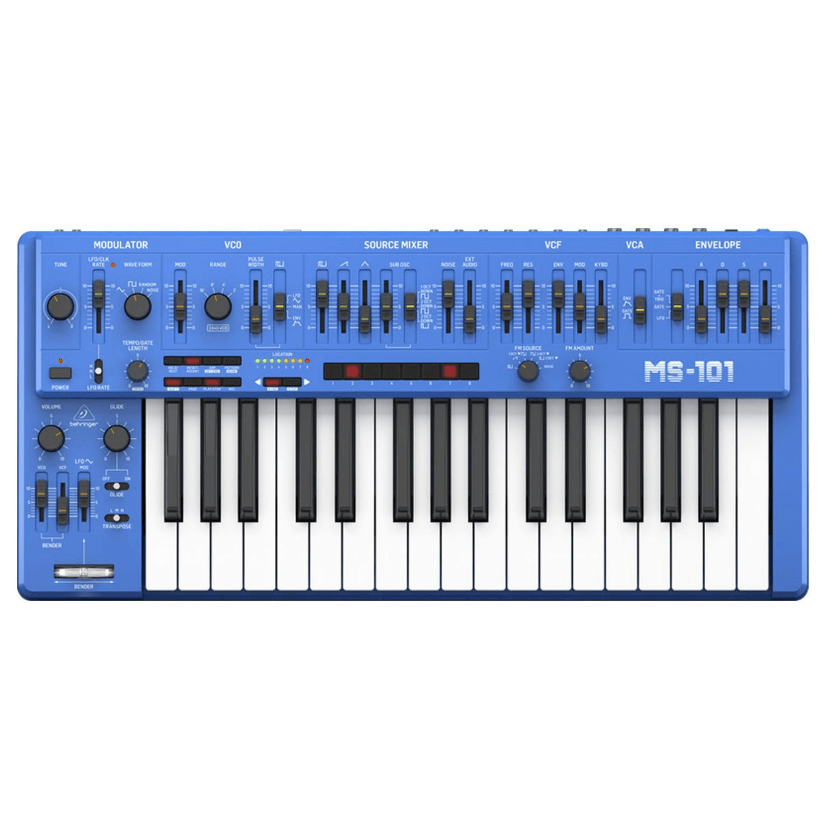 Behringer MS-101 32-key Analog Synthesizer with handle (Blue) (MS101 / MS101BU / MS-101-BU) | BEHRINGER , Zoso Music