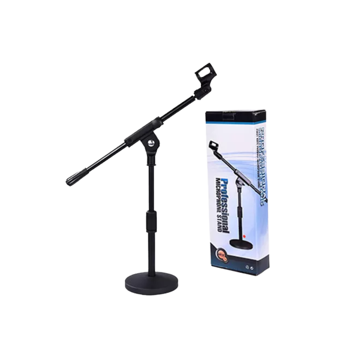 NEOWOOD M210 ROUND BASED BOOM TABLE MIC STAND W/CLIP