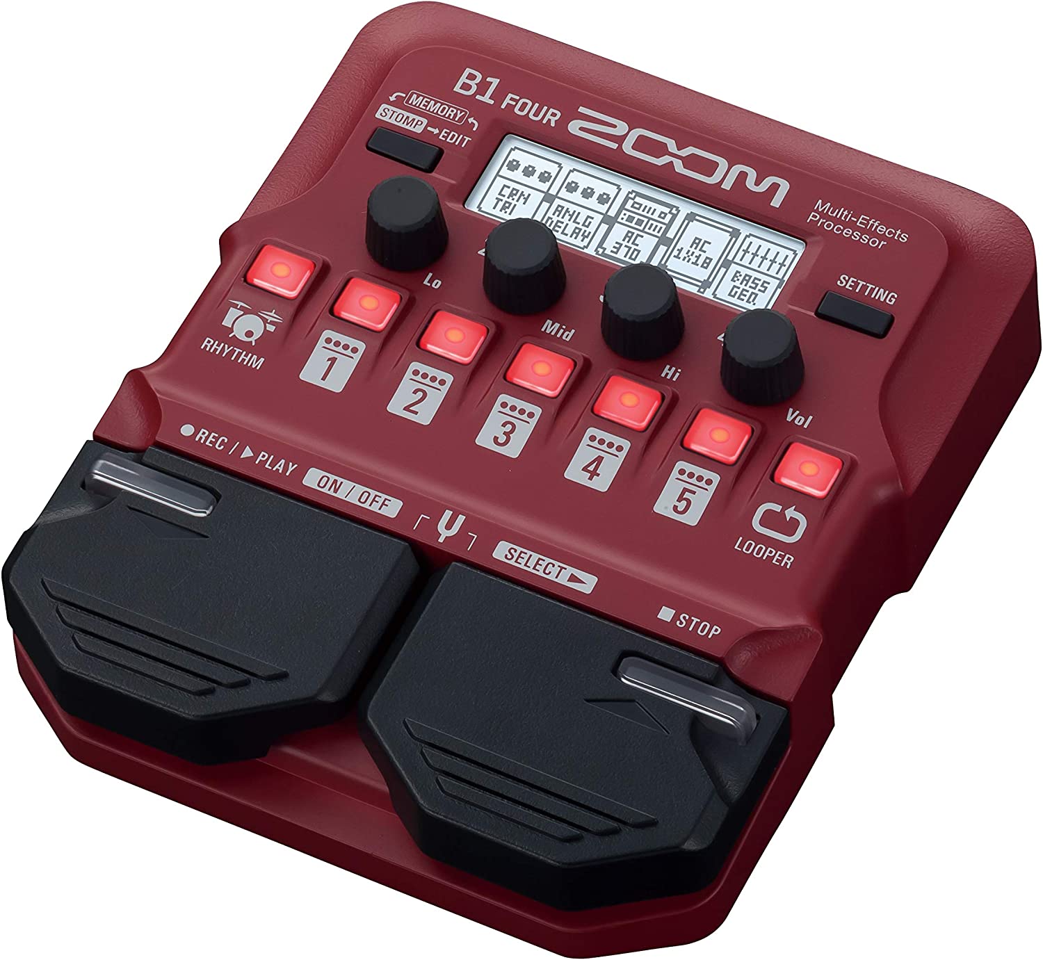 Zoom B1 Four Bass Multi Effect Pedal Processors Effect Pedal