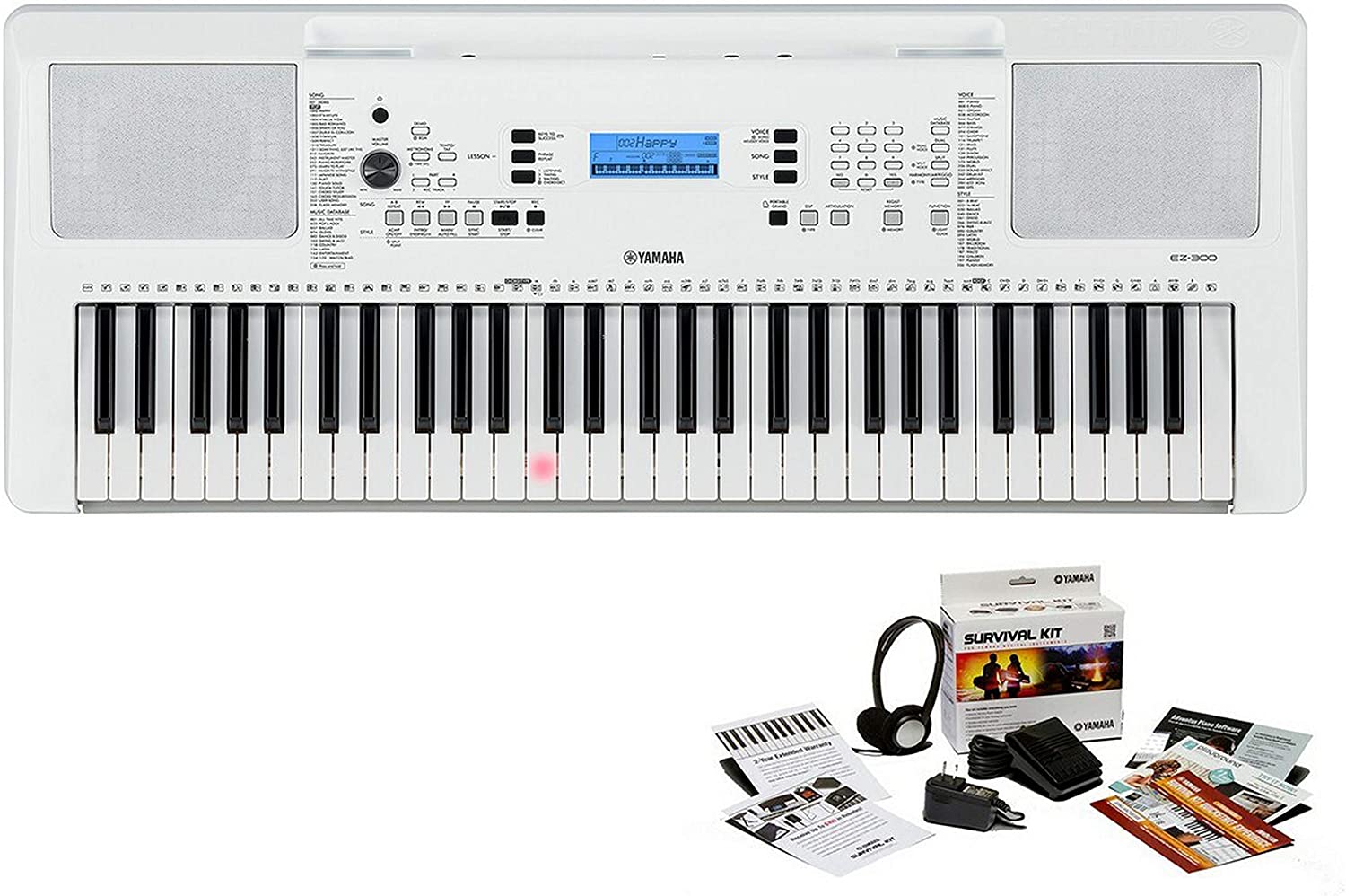 YAMAHA EZ300 61-KEY PORTABLE ARRANGER WITH NOTE STAND & AC ADAPTOR, YAMAHA, KEYBOARD, yamaha-keyboard-ymhez300, ZOSO MUSIC SDN BHD