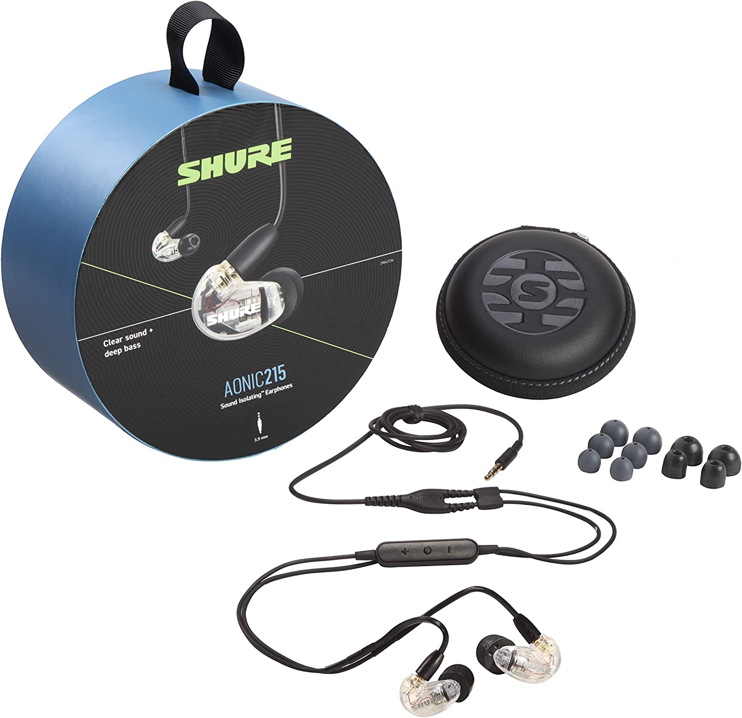 SHURE AONIC 215 SOUND ISOLATING EARPHONES - CLEAR