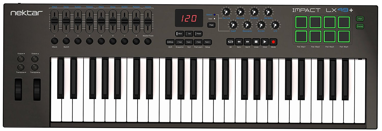 NEKTAR IMPACT LX49+ USB 49 KEYS MIDI KEYBOARD CONTROLLER, NEKTAR, MIDI CONTROLLER, nektar-impact-lx49-keyboard-controller, ZOSO MUSIC SDN BHD
