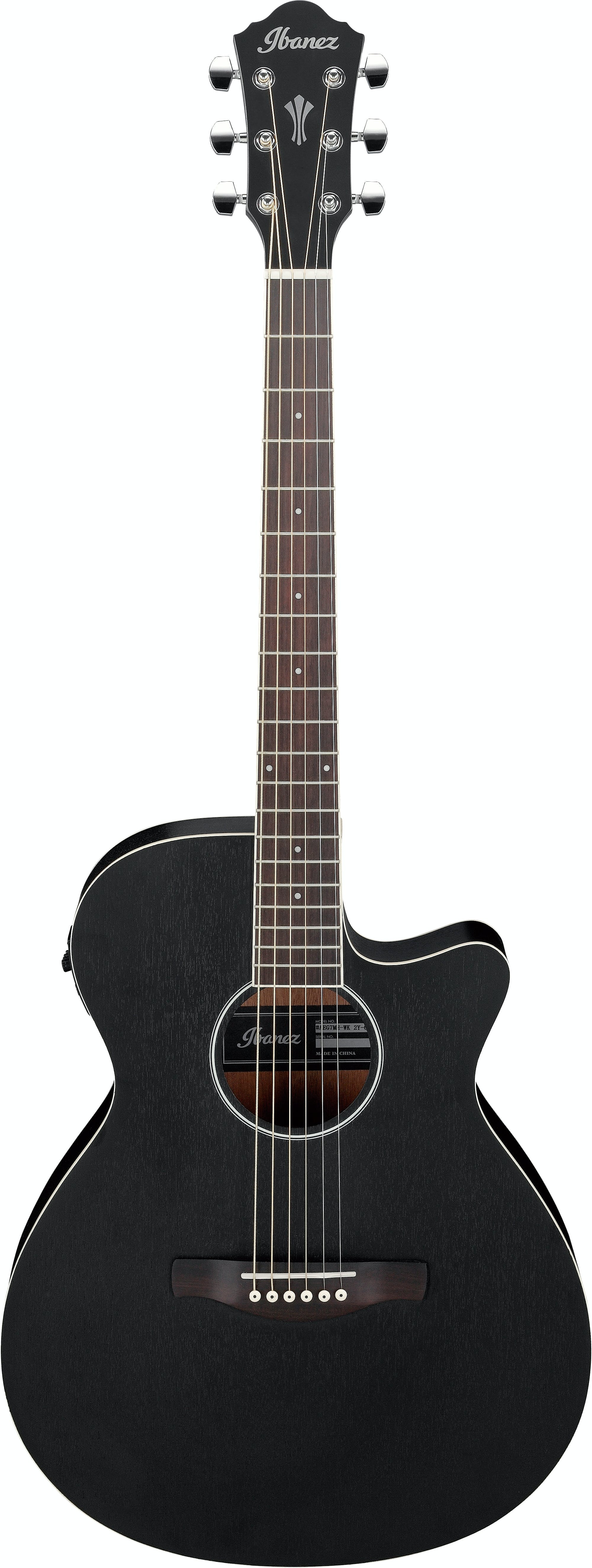 Ibanez AEG7MH-WK AEG Series Acoustic Electric Guitar, Weathered Black Open Pore