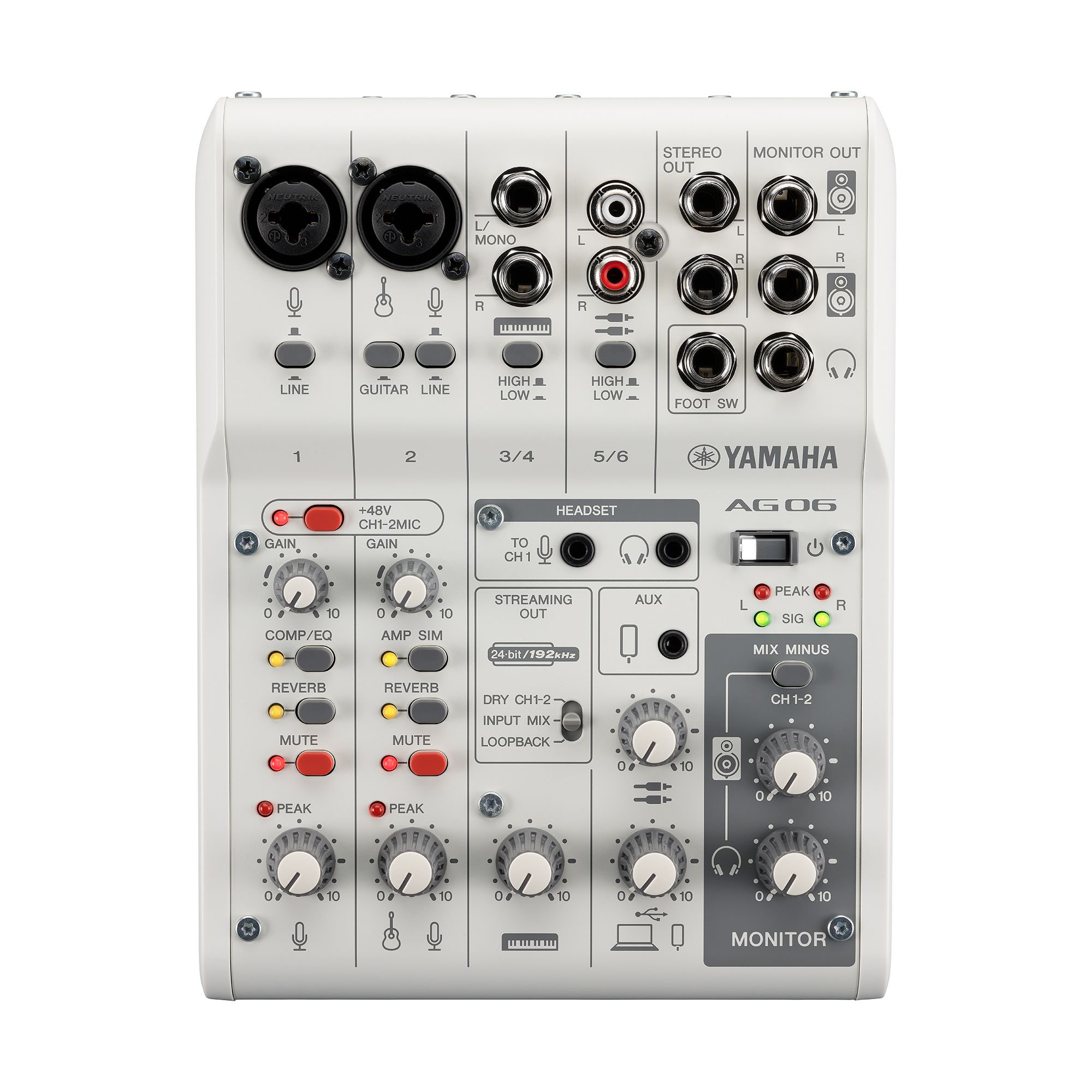 YAMAHA AG06 MK2 6-CHANNEL MIXER AND USB AUDIO INTERFACE
