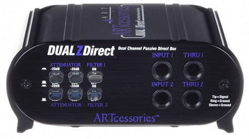 ART DUALZDirect 2-channel Passive DI Box for Active Bass, Electric and Acoustic Guitars