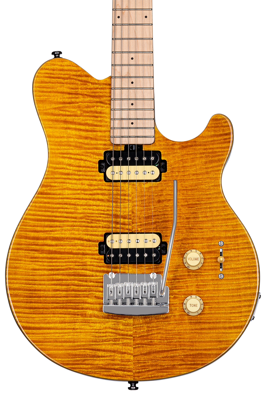 STERLING AX3FM AXIS IN FLAME ELECTRIC GUITAR TRANS GOLD COLOR ( AX3 FM/ TRANSPARENT GOLD/ TGD), STERLING, ELECTRIC GUITAR, sterling-electric-guitar-ax3fm-tgo, ZOSO MUSIC SDN BHD