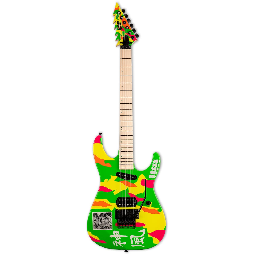 ESP George Lynch Kamikaze-4 - Neon Green with Kamikaze Graphic, ESP, ELECTRIC GUITAR, esp-electric-guitar-georgelynch-glk4gp, ZOSO MUSIC SDN BHD
