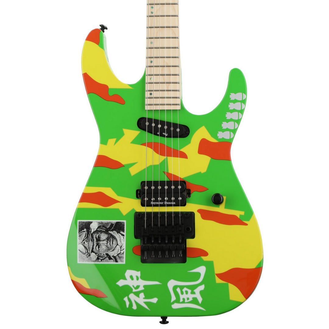 ESP George Lynch Kamikaze-4 - Neon Green with Kamikaze Graphic, ESP, ELECTRIC GUITAR, esp-electric-guitar-georgelynch-glk4gp, ZOSO MUSIC SDN BHD