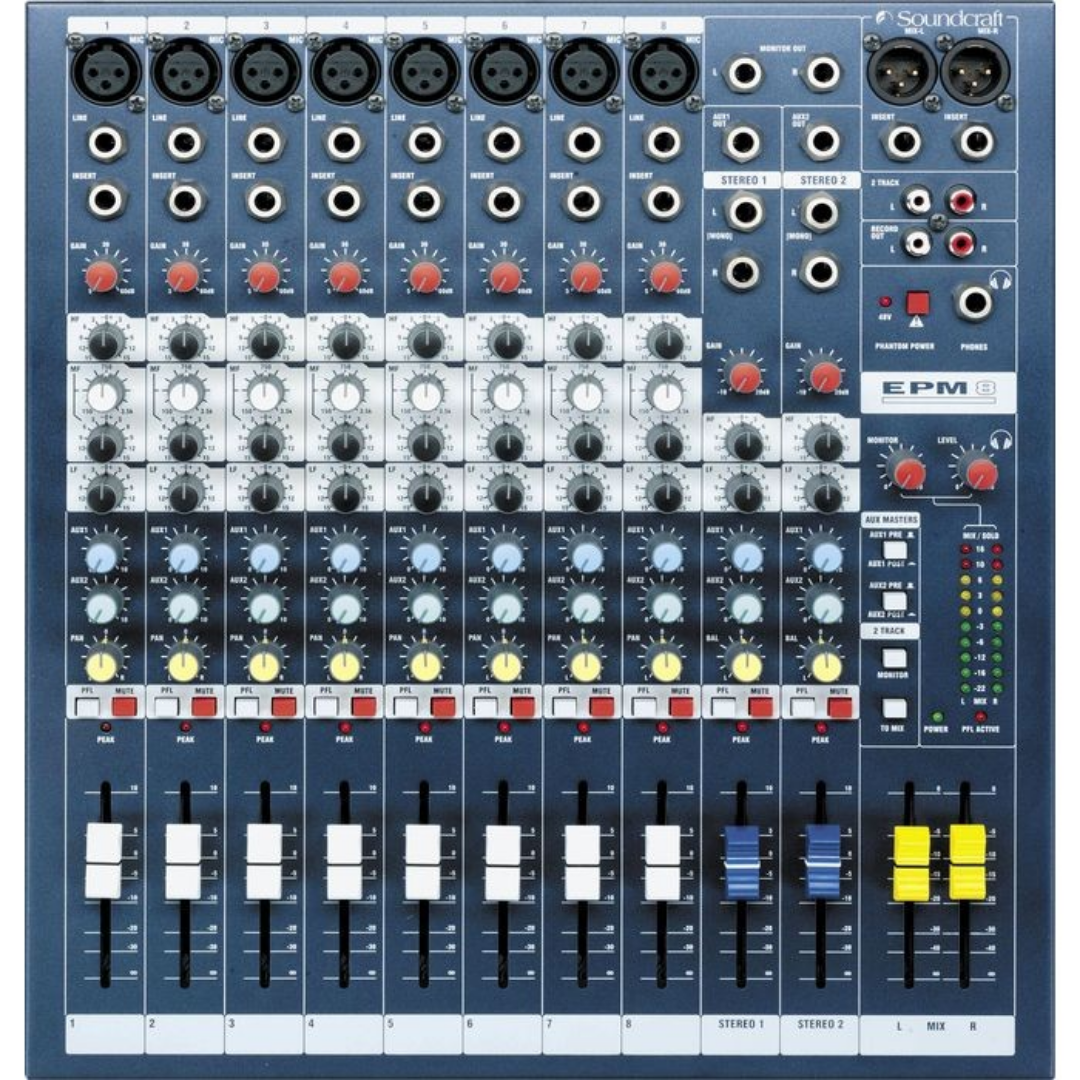 Soundcraft EPM8 Mixer with Gator G-MIXERBAG-1515, SOUNDCRAFT, MIXER, soundcraft-mixer-epm8, ZOSO MUSIC SDN BHD
