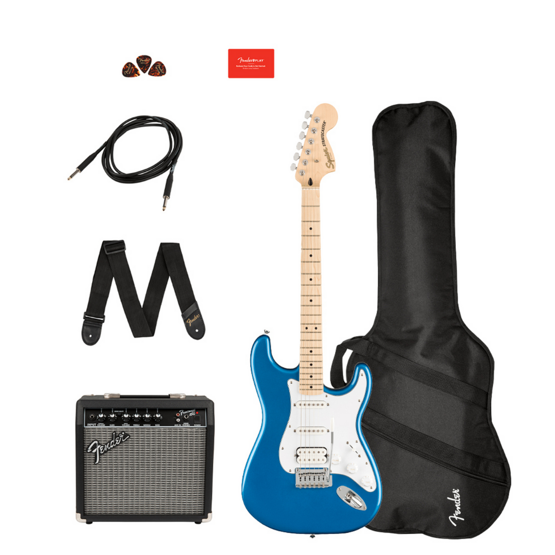Squier Affinity Series HSS Stratocaster Guitar Pack, Maple FB, Lake Placid Blue, 230V, EU, SQUIER BY FENDER, ELECTRIC GUITAR, squier-electric-guitar-f03-037-2820-602, ZOSO MUSIC SDN BHD